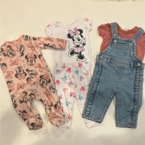 Disney Minnie Mouse Baby Outfit Set - Pink, White, Blue